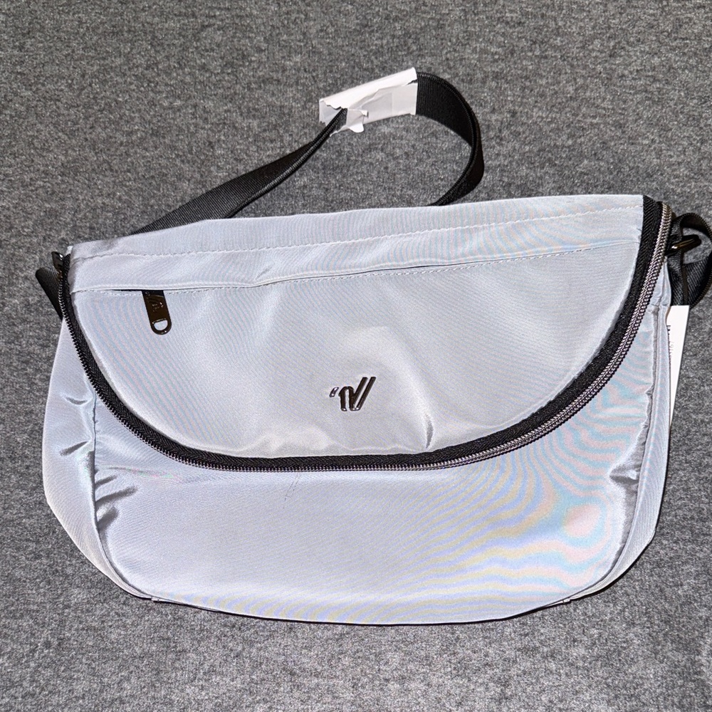 Varsity Gray Half Moon Crossbody Bag